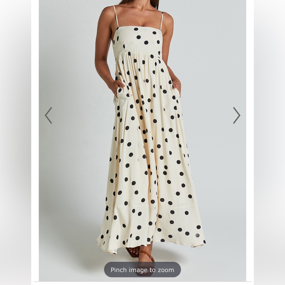 Showpo Cream and Black Polka Dot Maxi Dress